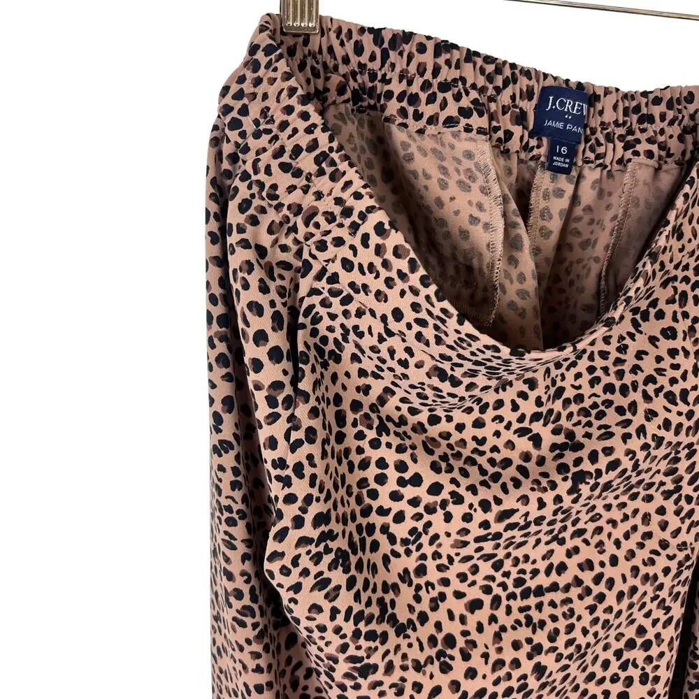 J.Crew Jamie Pant Leopard Print High Rise Cropped Pants Size 16 - Picture 5 of 8